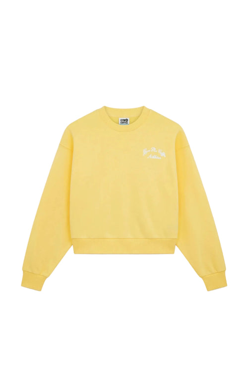 Gym+Coffee Urban Crewneck in Lemon Sorbet soft lightweight knit pullover, shop Gym+Coffee at Dotique for casual layers