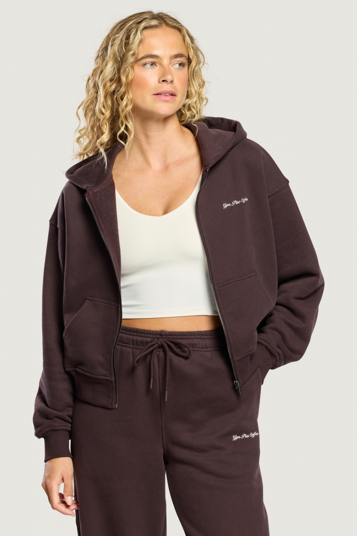 Gym+Coffee Daily Zip Hoodie Mocha Bean