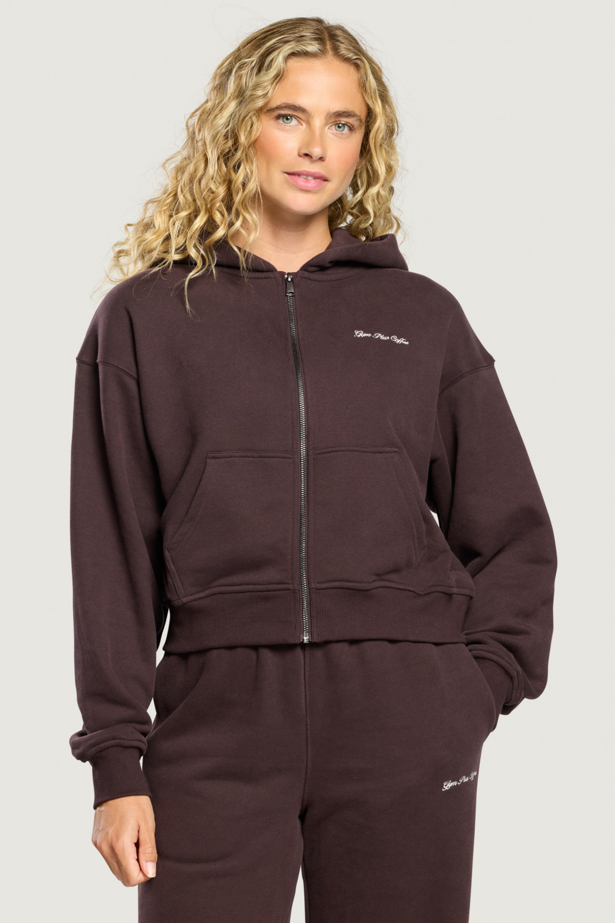 Gym+Coffee Daily Zip Hoodie Mocha Bean