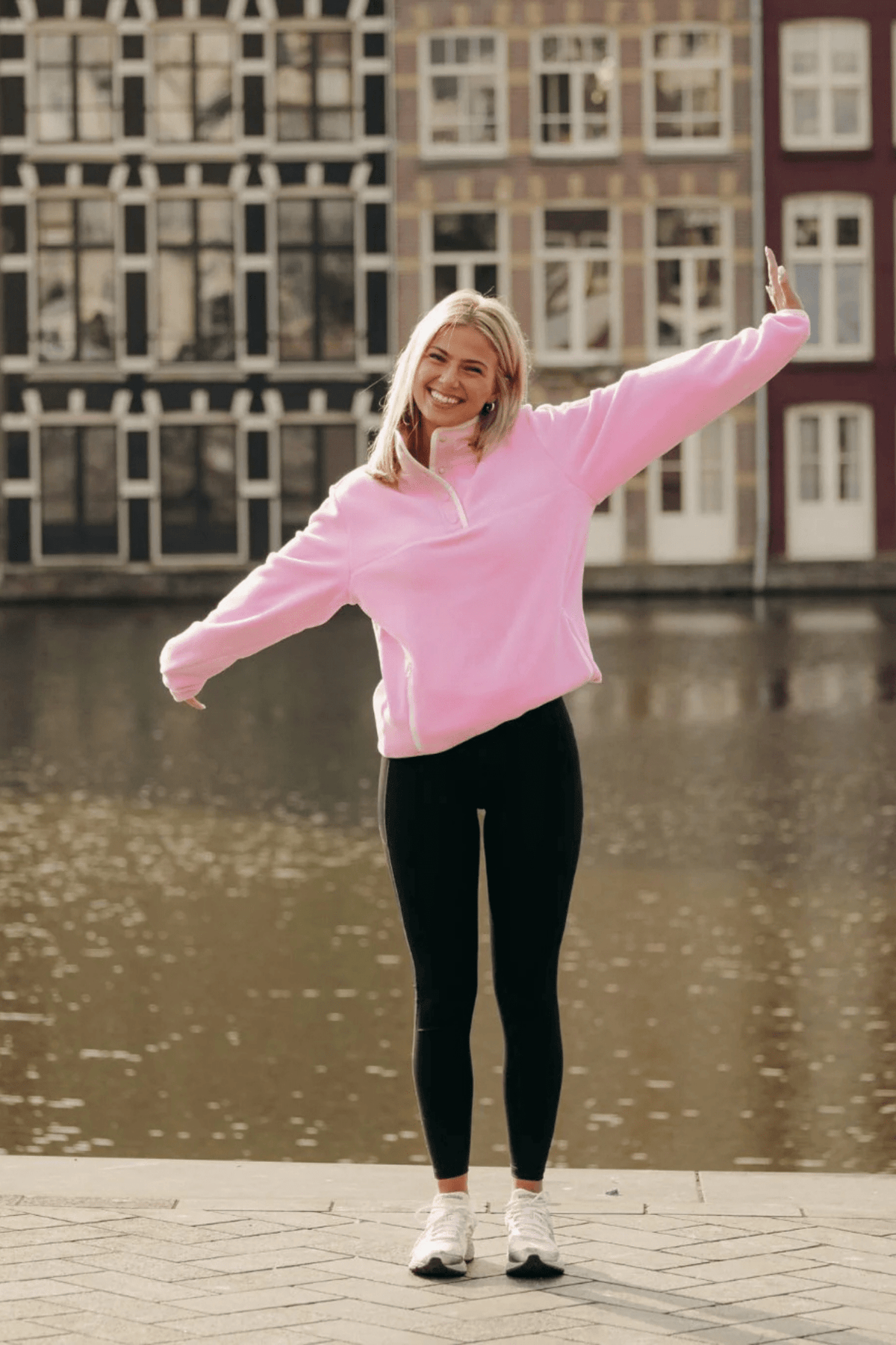 Gym+Coffee Half Snap Polar Fleece (unisex size) - Cotton Candy - Dotique - Gym+Coffee