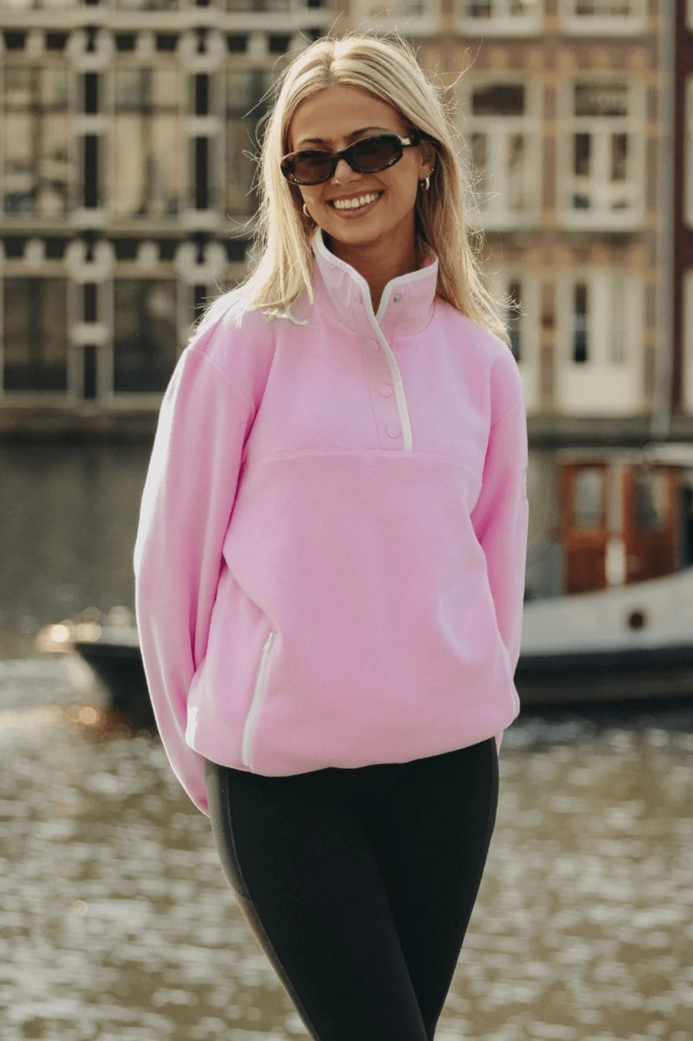 Gym+Coffee Half Snap Polar Fleece (unisex size) - Cotton Candy - Dotique - Gym+Coffee