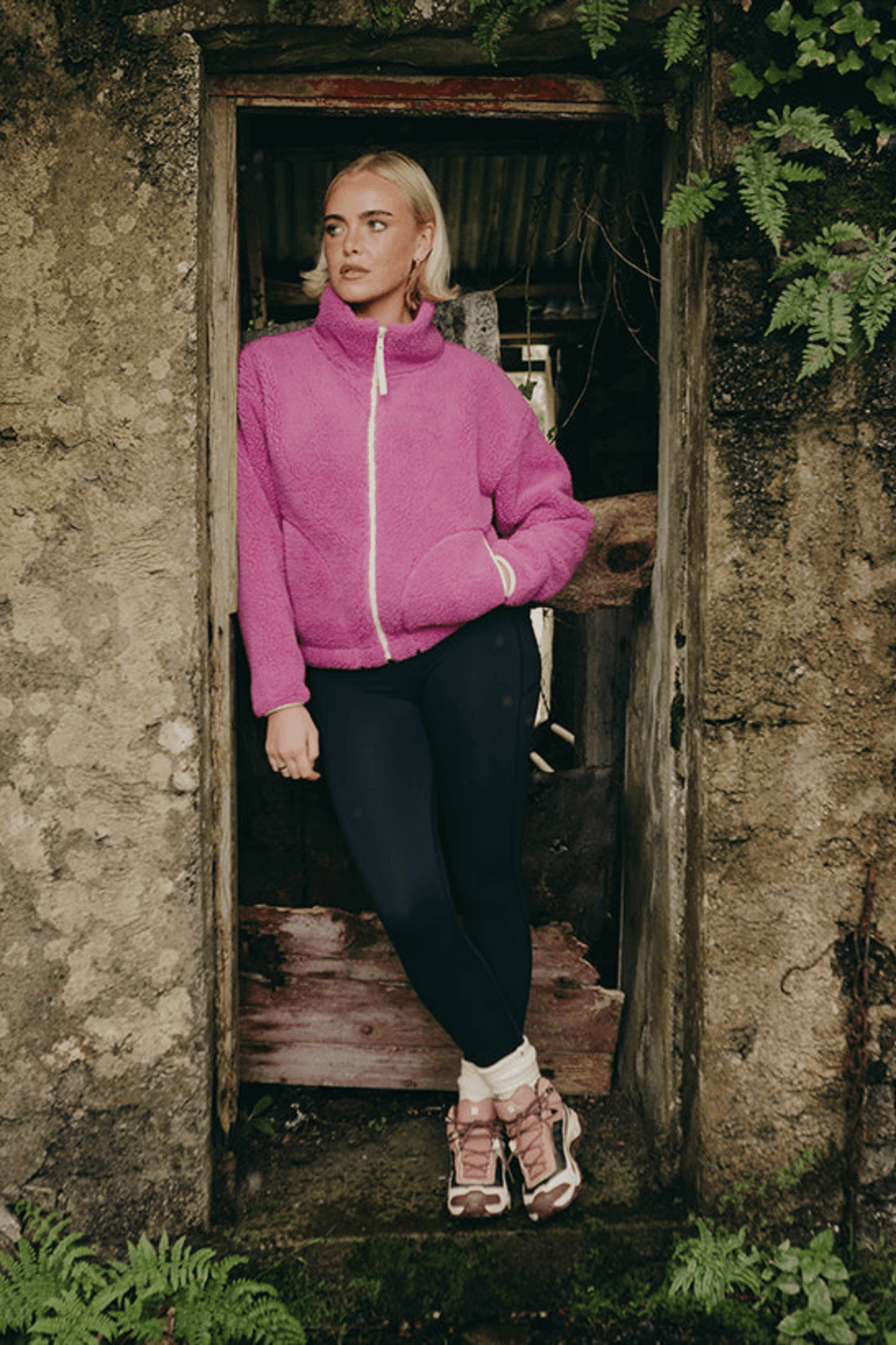 Gym+Coffee Industry Fleece High Collar Jacket Crisp Pink - Dotique - Gym+Coffee