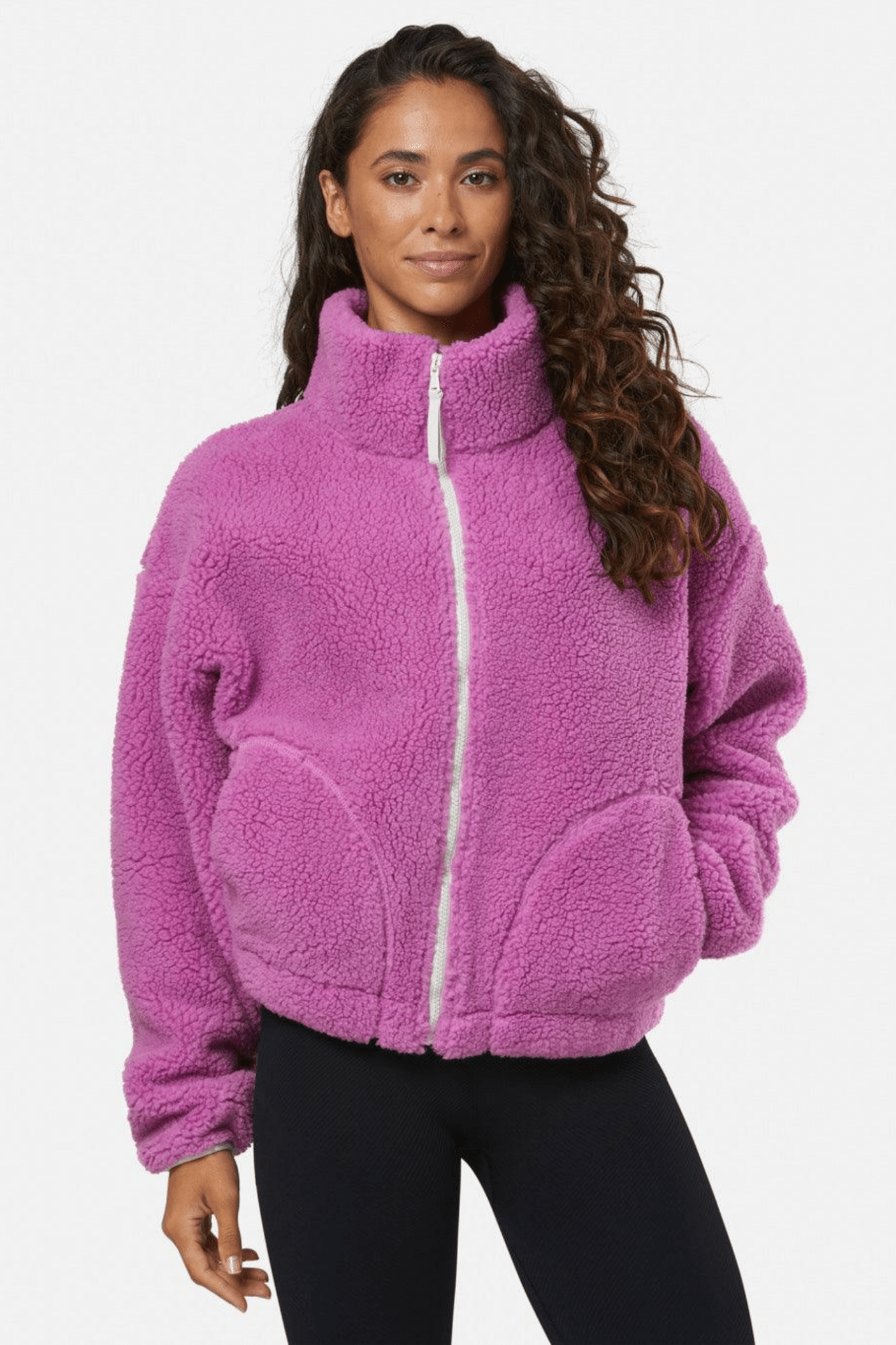 Gym+Coffee Industry Fleece High Collar Jacket Crisp Pink - Dotique - Gym+Coffee