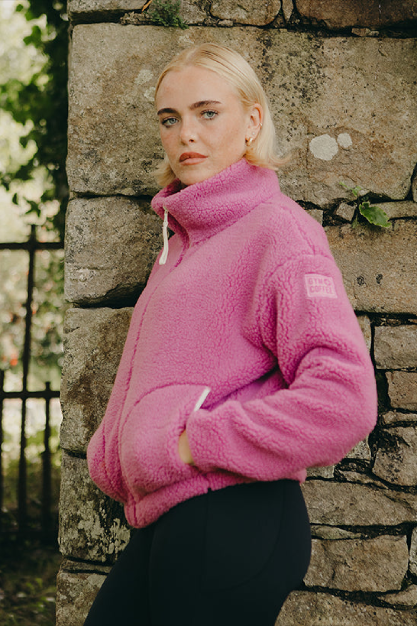 Gym+Coffee Industry Fleece High Collar Jacket Crisp Pink