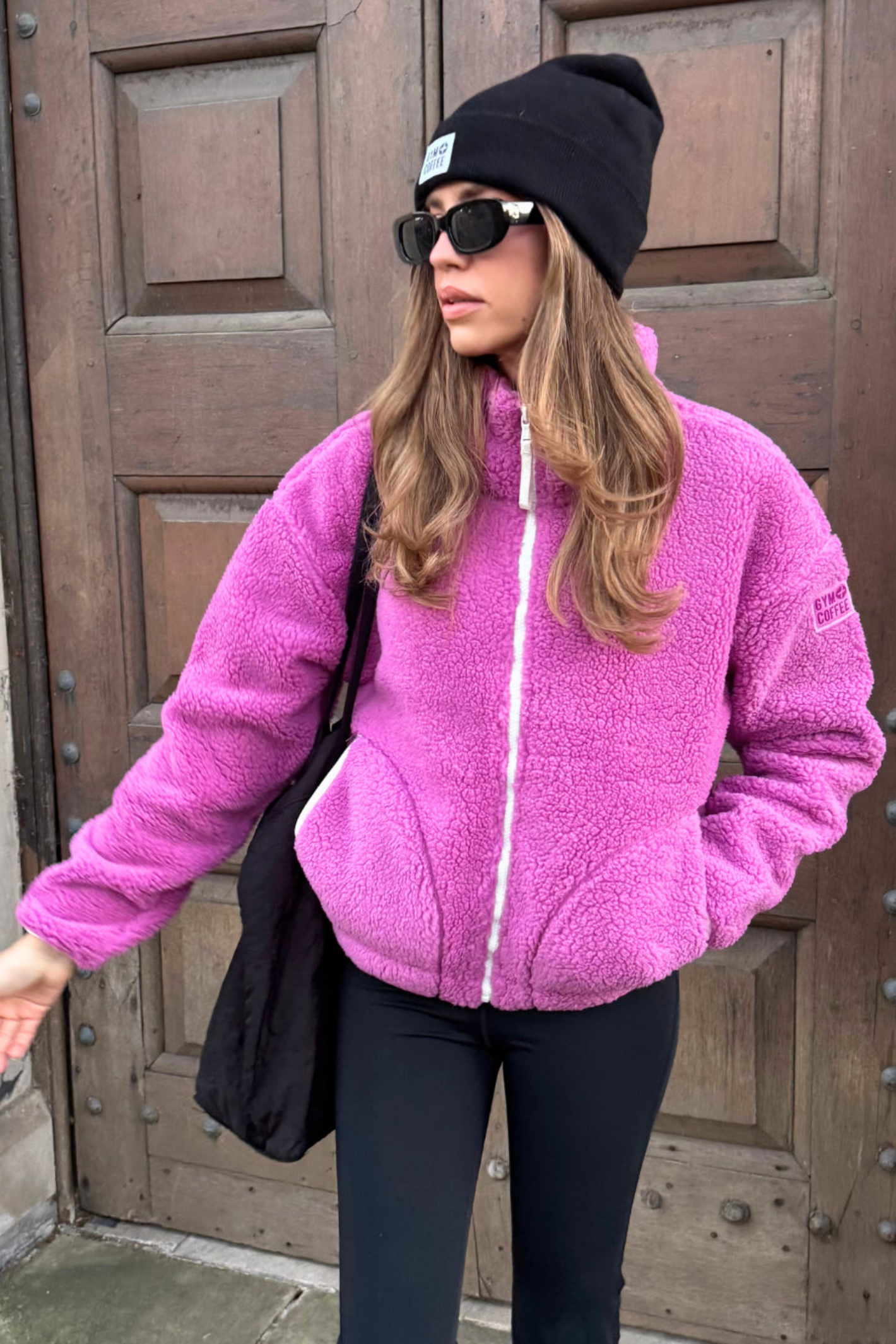 Gym+Coffee Industry Fleece High Collar Jacket Crisp Pink