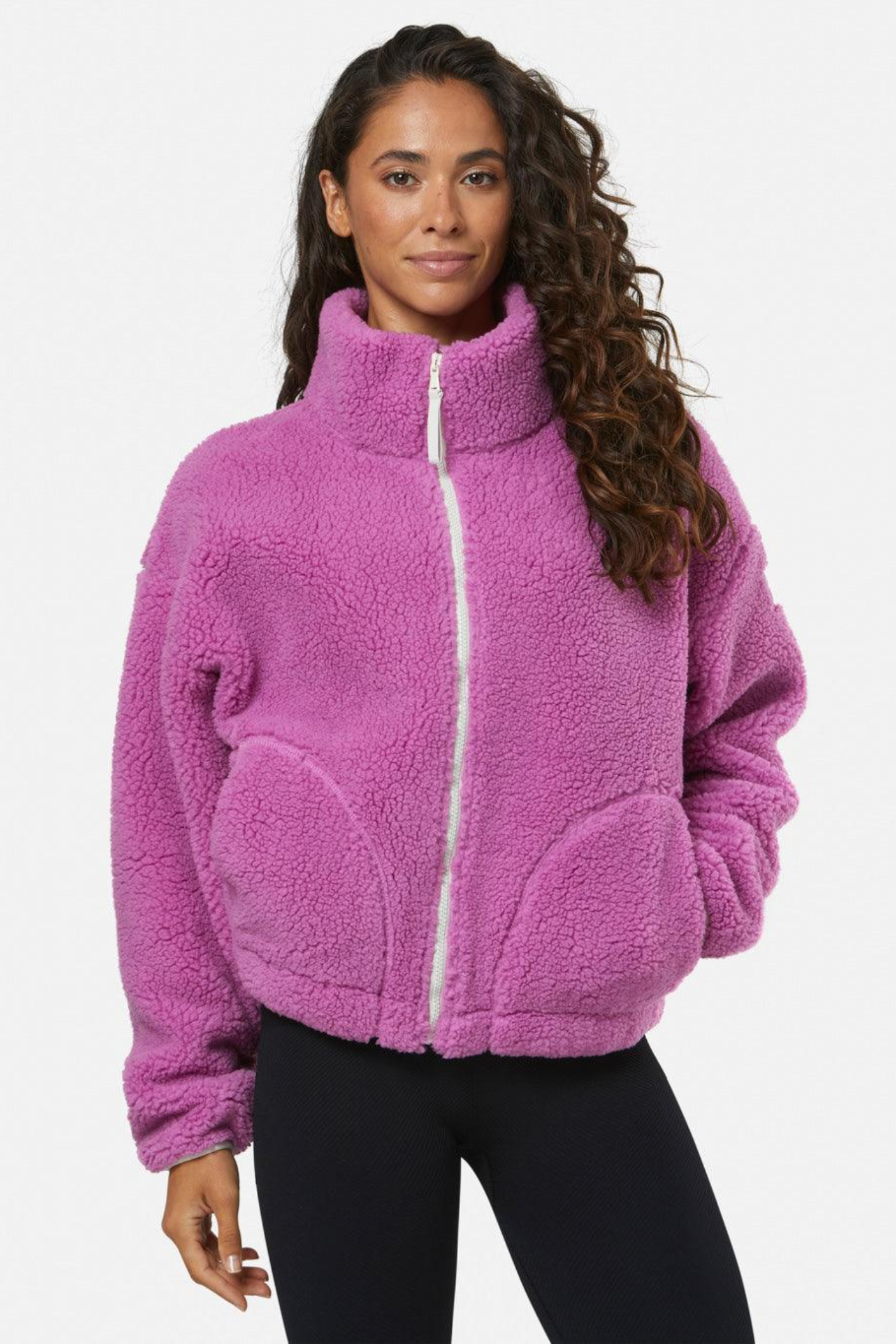 Gym+Coffee Industry Fleece High Collar Jacket Crisp Pink