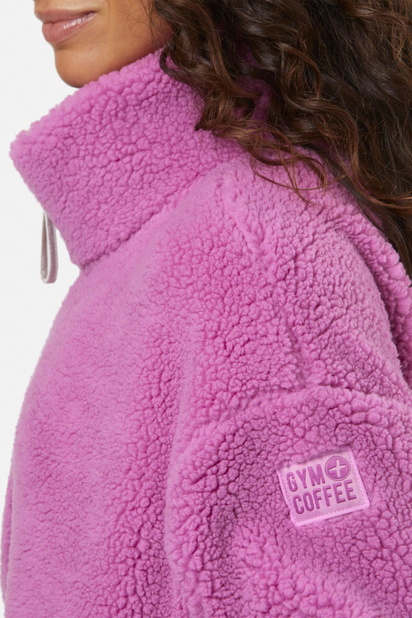 Gym+Coffee Industry Fleece High Collar Jacket Crisp Pink