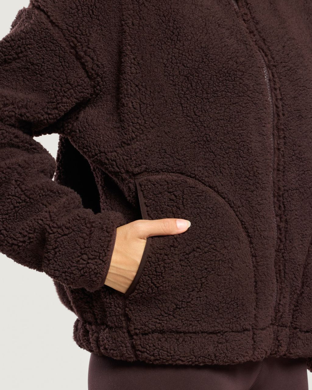 Gym+Coffee Industry Fleece High Collar Jacket Mocha Bean