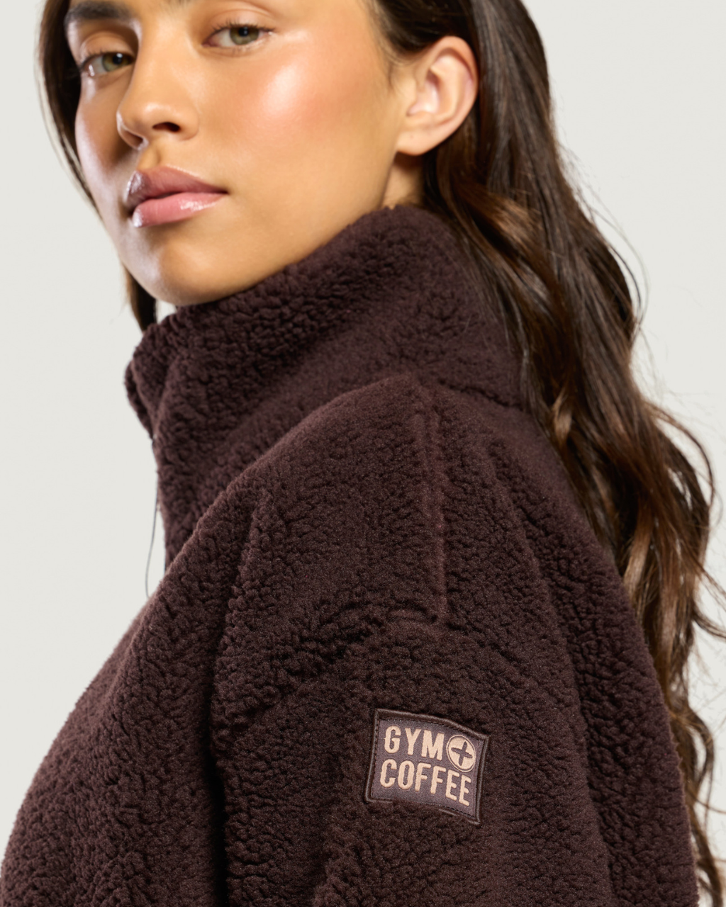 Gym+Coffee Industry Fleece High Collar Jacket Mocha Bean