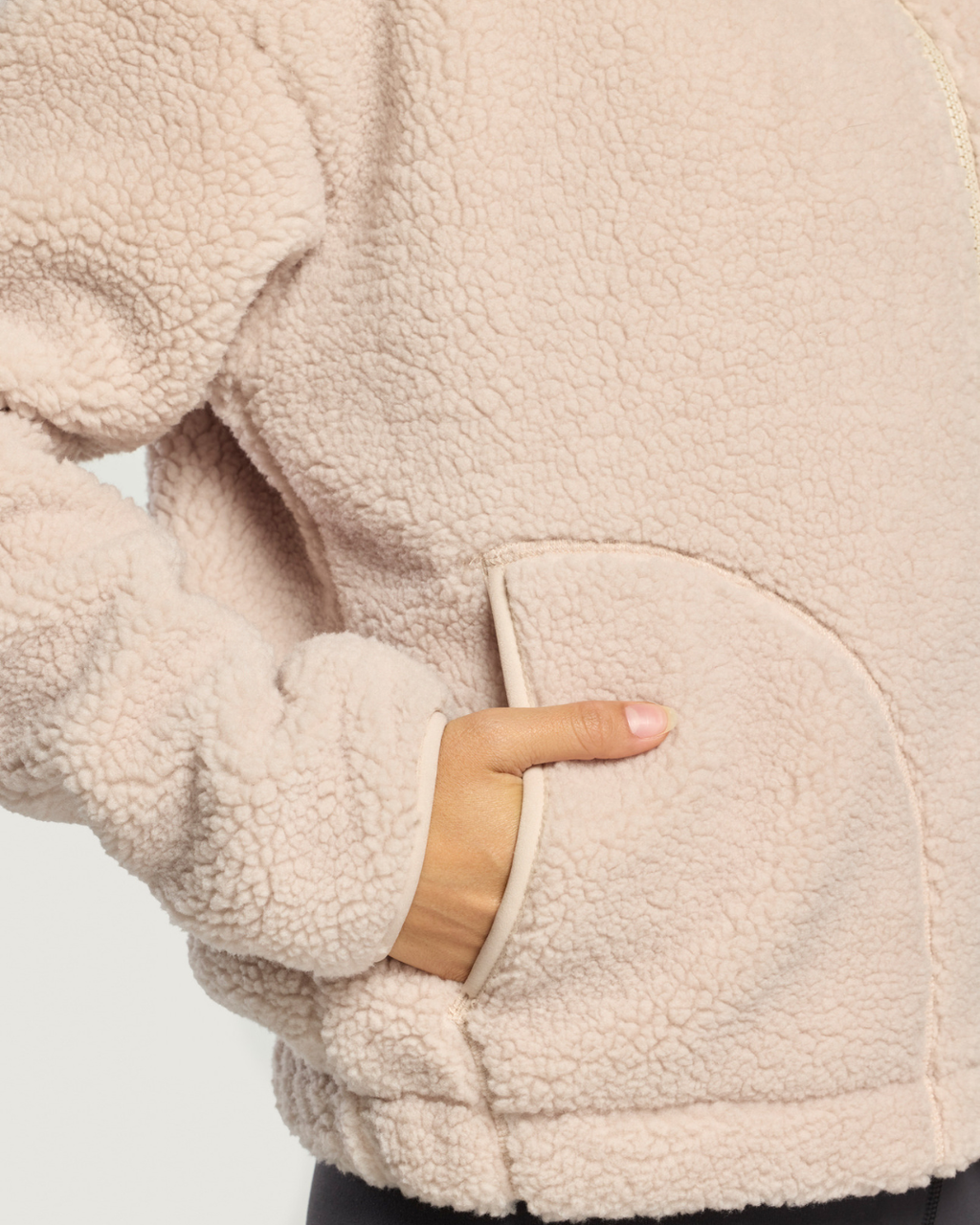 Gym+Coffee Industry Fleece High Collar Jacket Natural