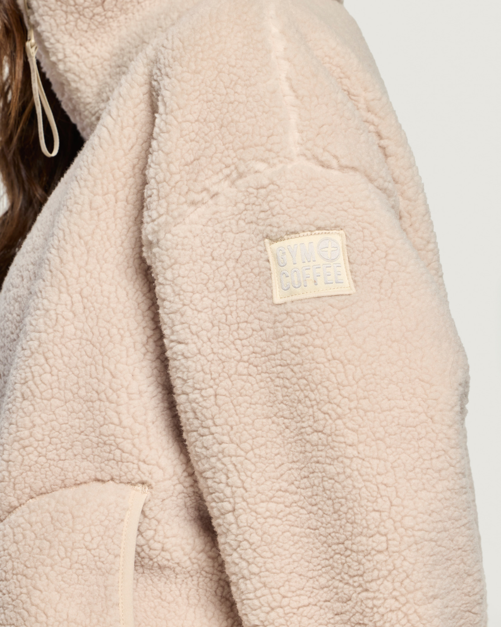 Gym+Coffee Industry Fleece High Collar Jacket Natural