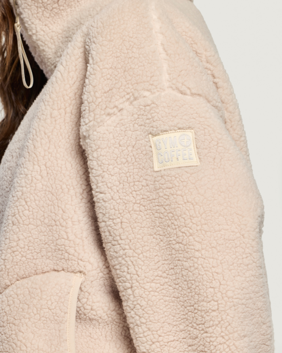 Gym+Coffee Industry Fleece High Collar Jacket Natural
