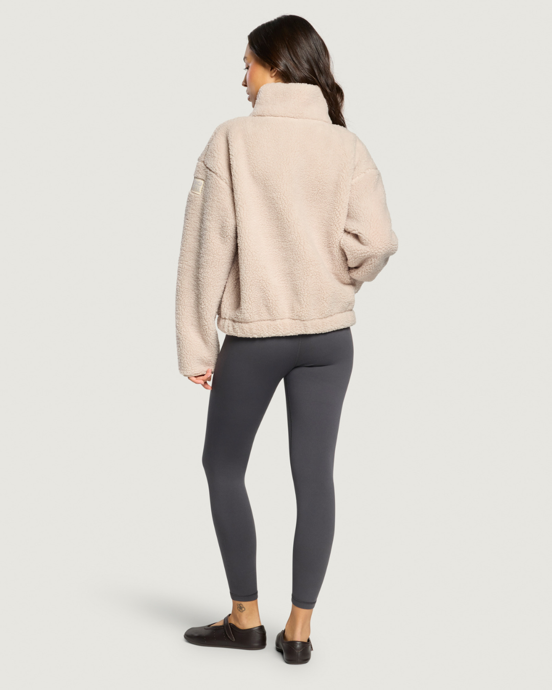 Gym+Coffee Industry Fleece High Collar Jacket Natural