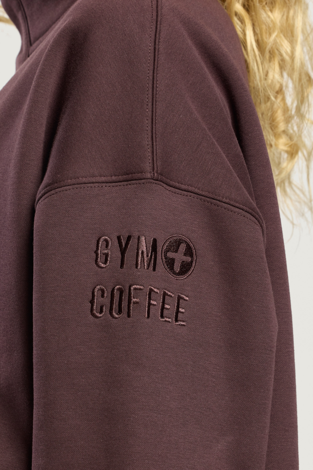 Gym+Coffee Knit Snap Collar Sierra Sweatshirt Mocha Bean