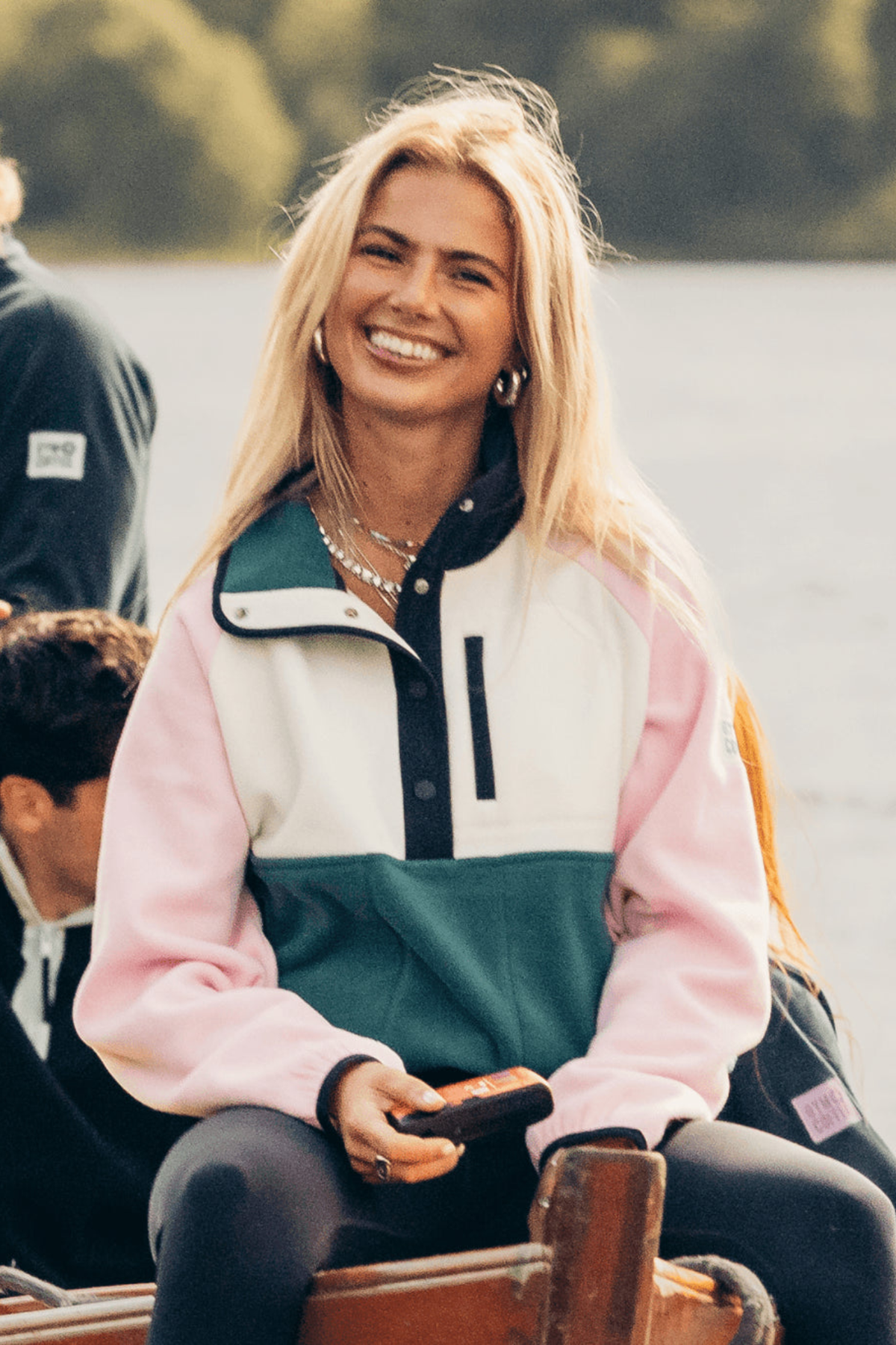 Gym+Coffee Snap Polar Fleece - Baby Pink