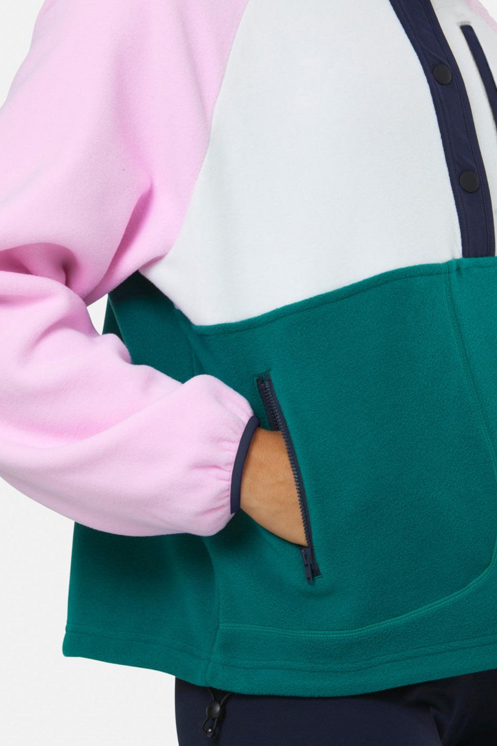 Gym+Coffee Snap Polar Fleece - Baby Pink