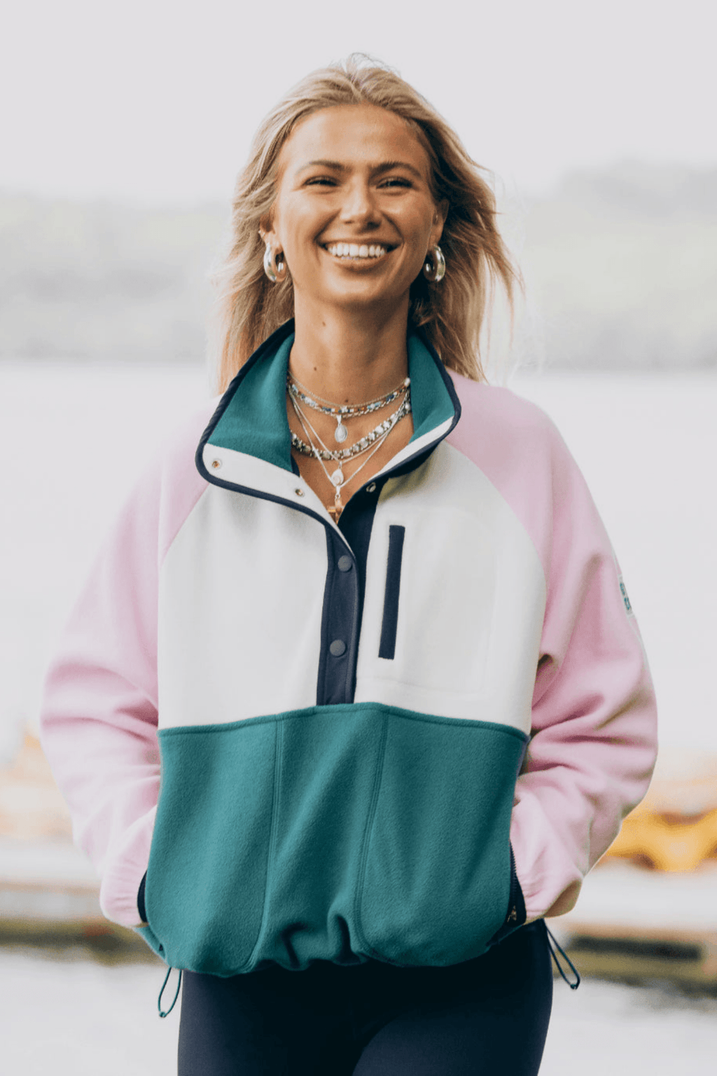 Gym+Coffee Snap Polar Fleece - Baby Pink - Dotique - Gym+Coffee