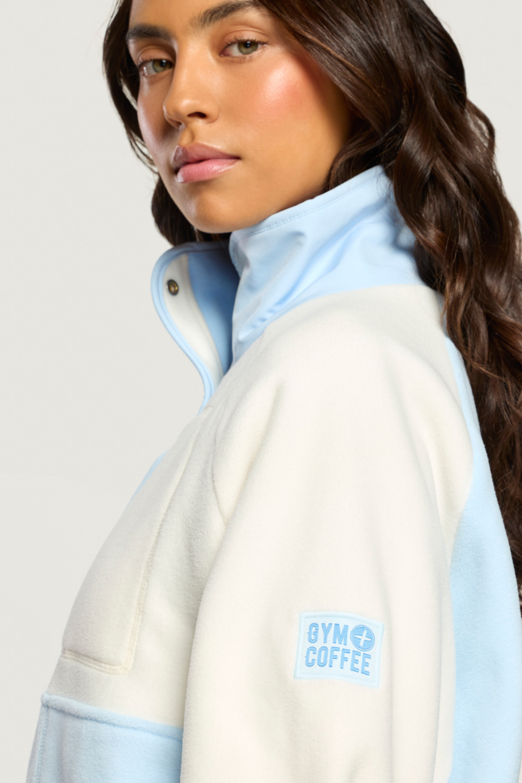 Gym+Coffee Snap Polar Fleece Glacial Blue