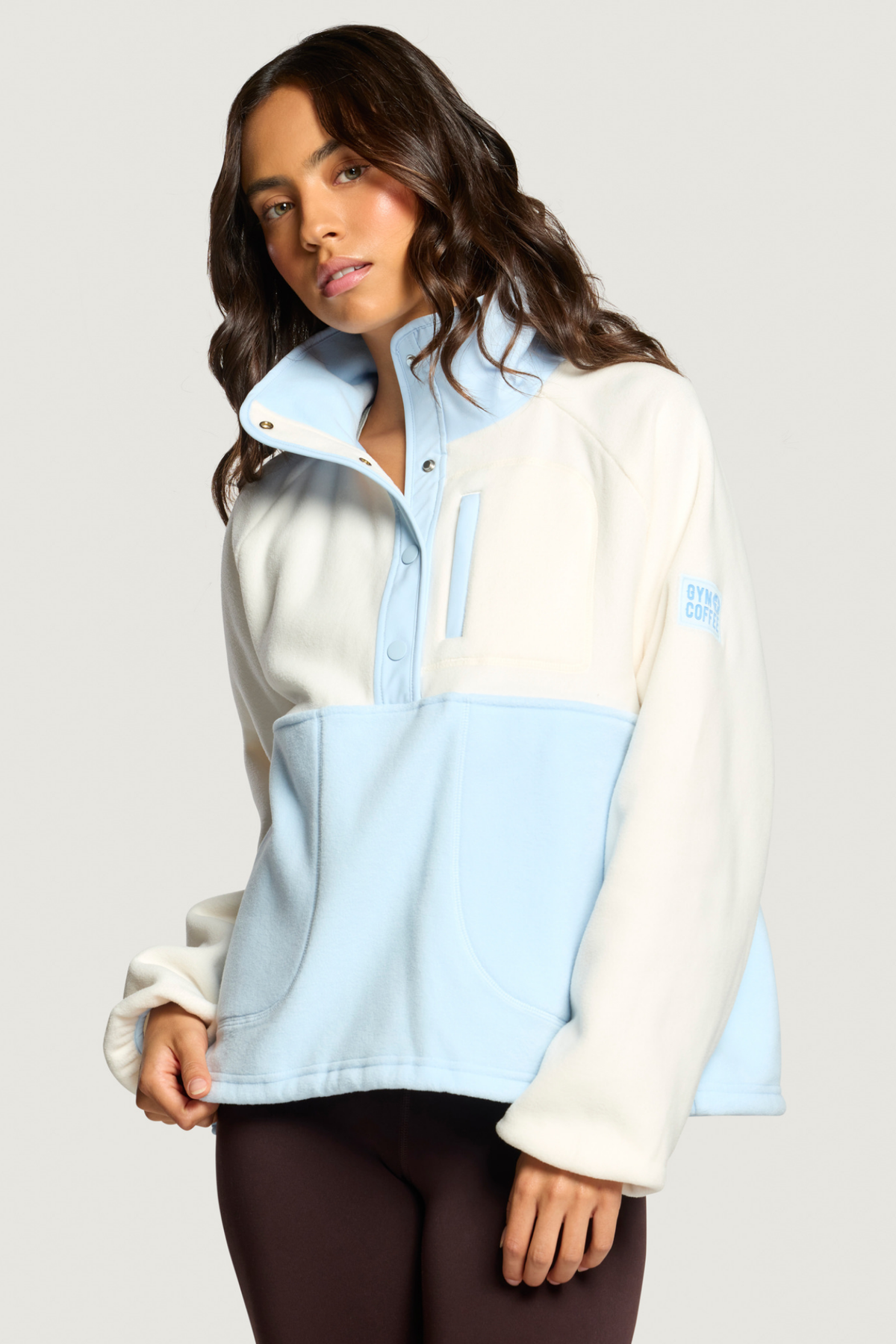 Gym+Coffee Snap Polar Fleece Glacial Blue