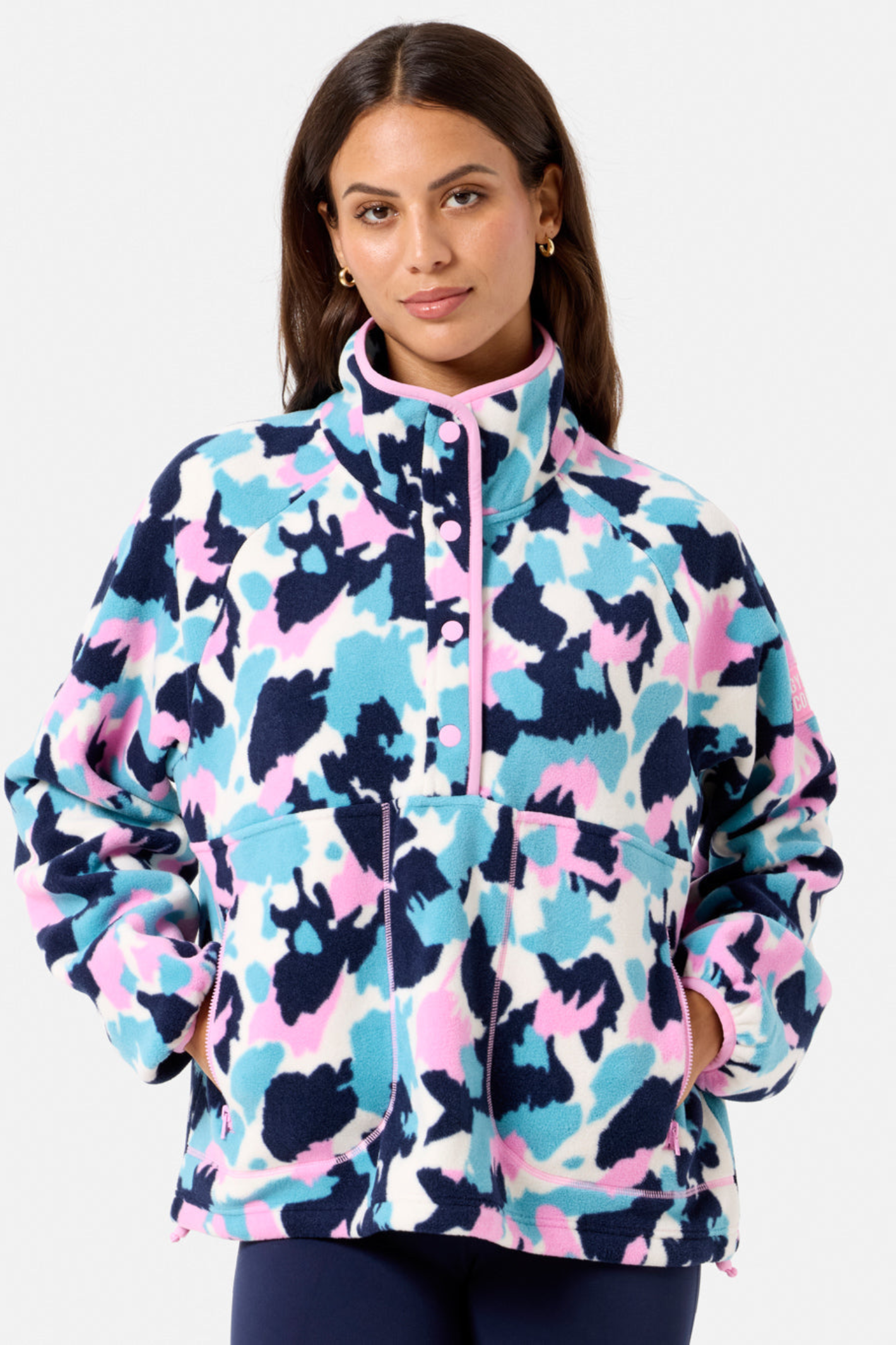 Gym+Coffee Snap Polar Fleece Light Pop Print