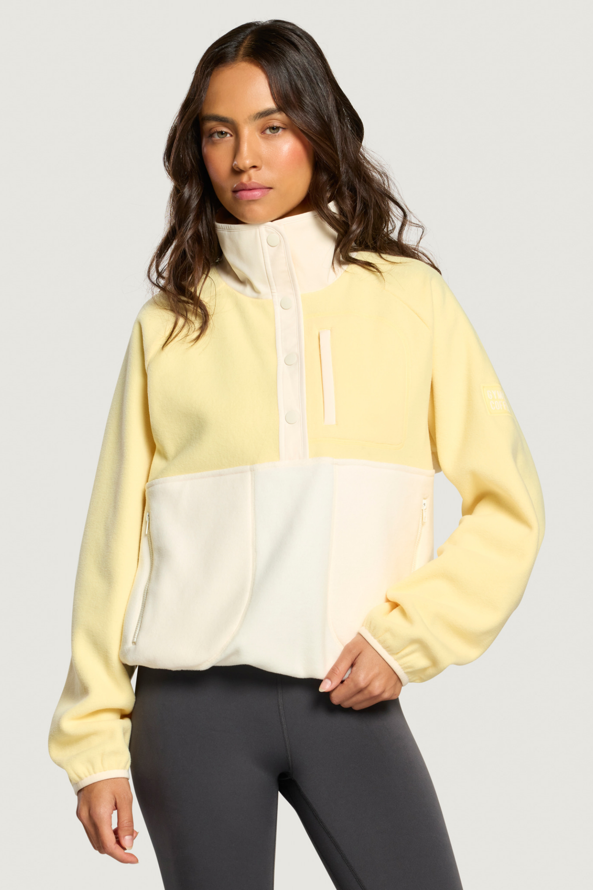 Gym+Coffee Snap Polar Fleece Pale Vanilla
