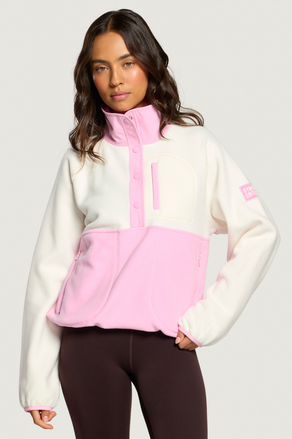 Gym+Coffee Snap Polar Fleece Pink Blossom
