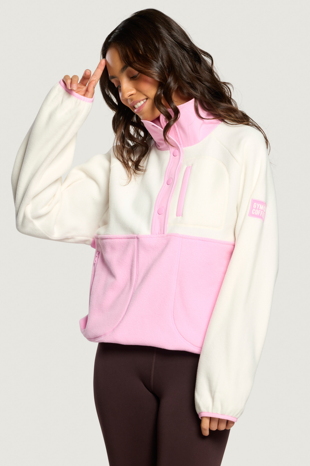 Gym+Coffee Snap Polar Fleece Pink Blossom