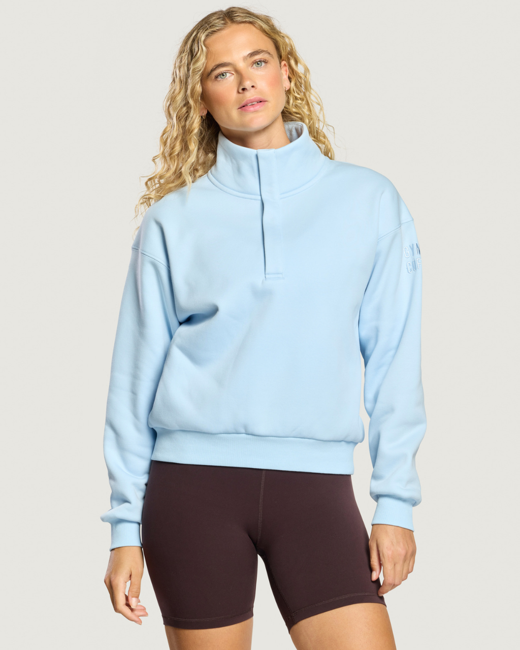 Gym+Coffee Daily Snap Collar Sierra Sweatshirt Glacial Blue