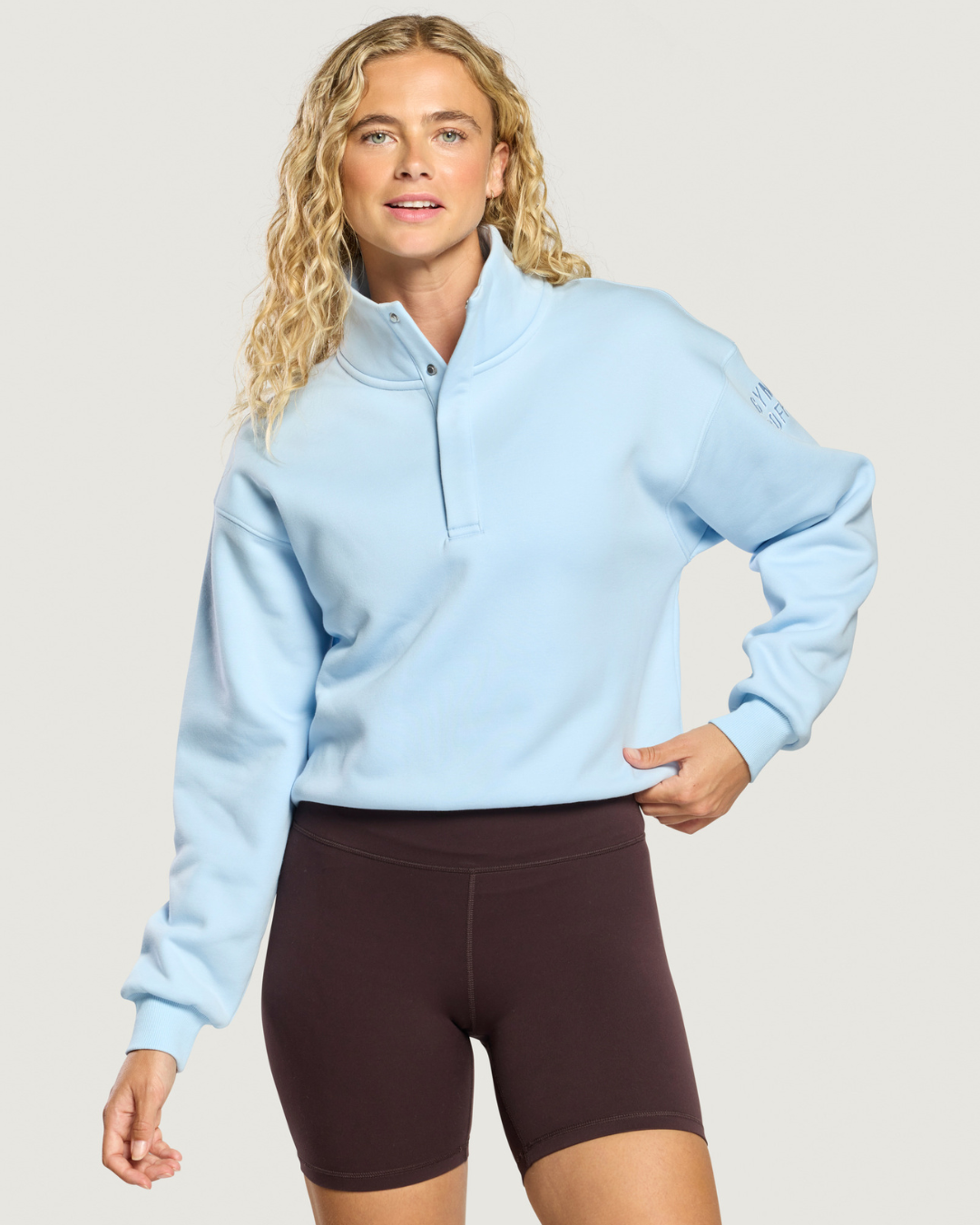 Gym+Coffee Daily Snap Collar Sierra Sweatshirt Glacial Blue