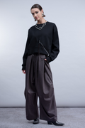 Haako H2006 black knit top with zip pocket detail – Dotique