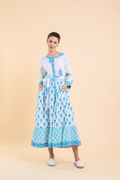 Handprint Dream Apparel AN1028B Lokrum Blue Mix Cotton Dress