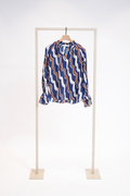 Herzens Tunika - Night Blue Multi Silk Blouse 25263-6052-263002-36