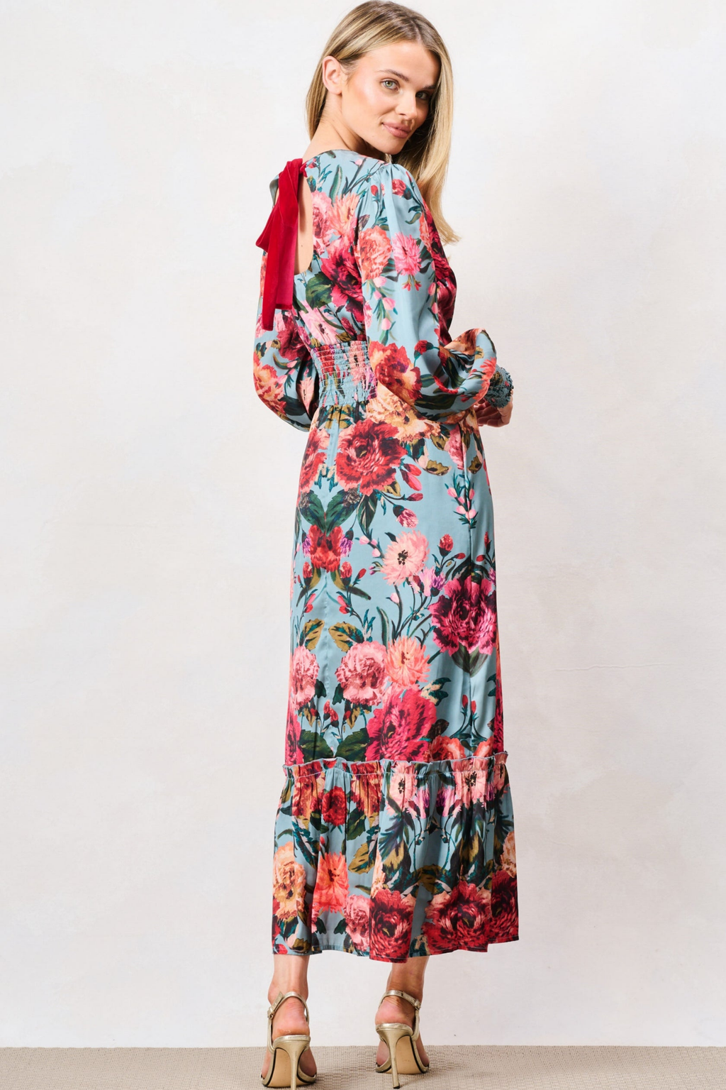 Hope & Ivy The Fawn Teal & Pink Maxi Dress by Hope and Ivy. Shop Hope and Ivy at Dotique.