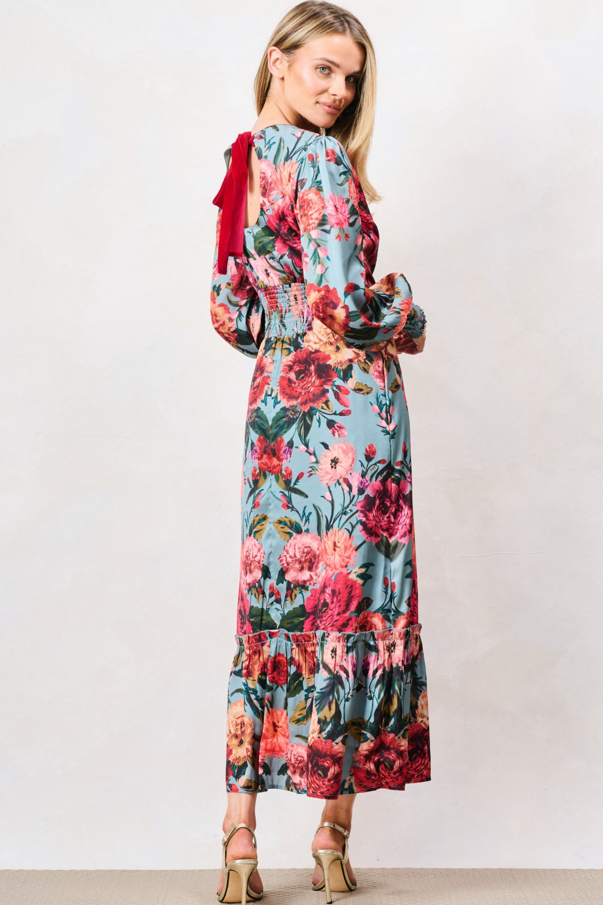 Hope & Ivy The Fawn Teal & Pink Maxi Dress by Hope and Ivy. Shop Hope and Ivy at Dotique.
