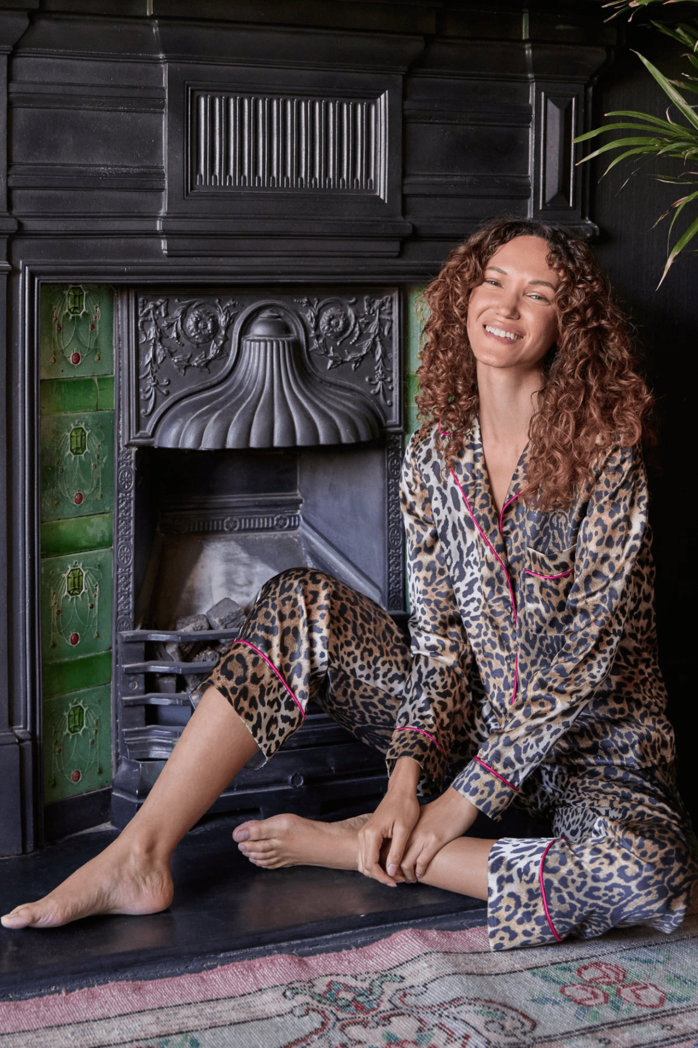 Hope and Ivy 9105S Sindy Satin Print Pyjamas with Matching Fabric Bag - Dotique - Hope and Ivy