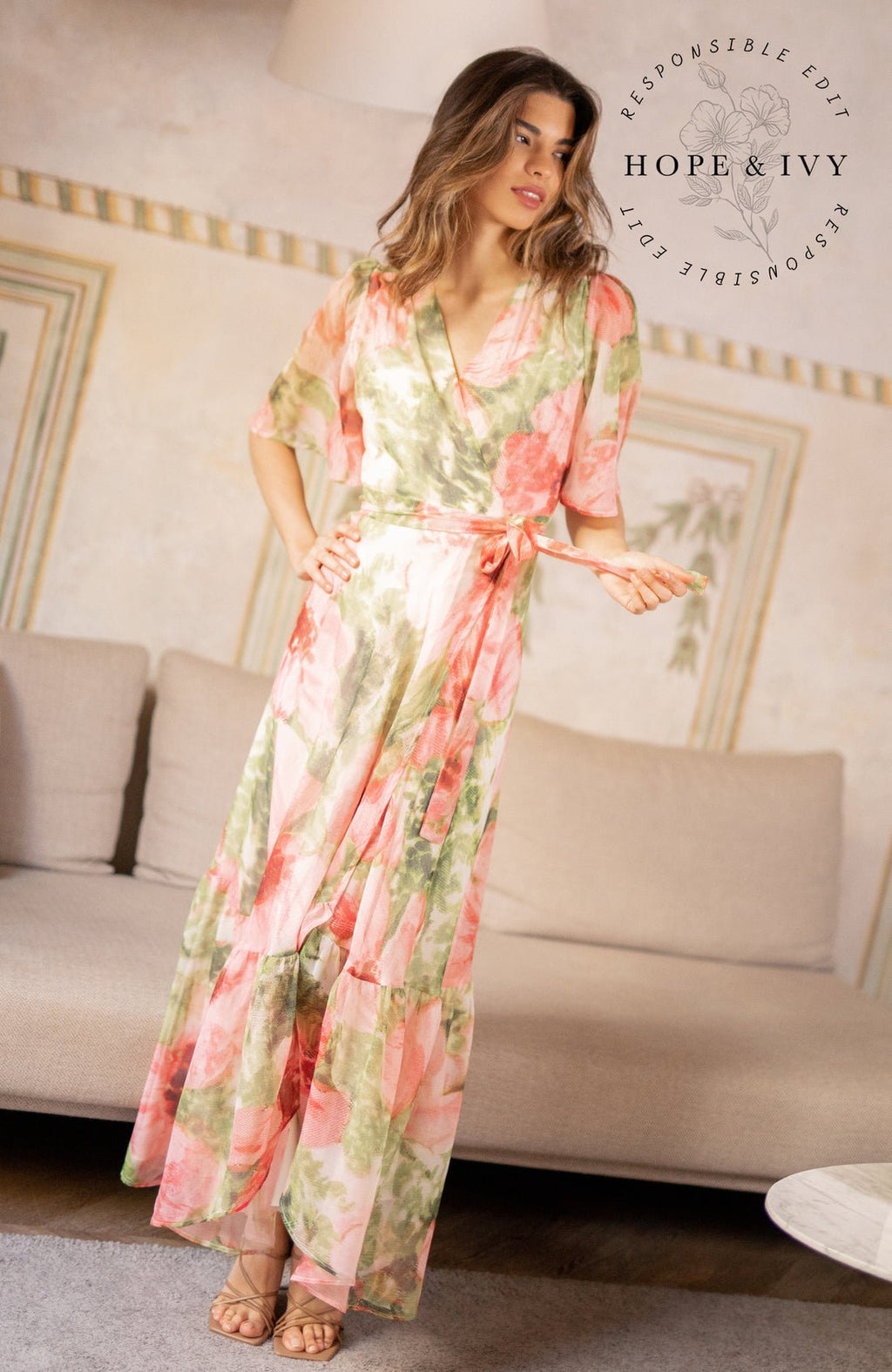 Hope and Ivy Pink Floral Briella Dress Dotique 2