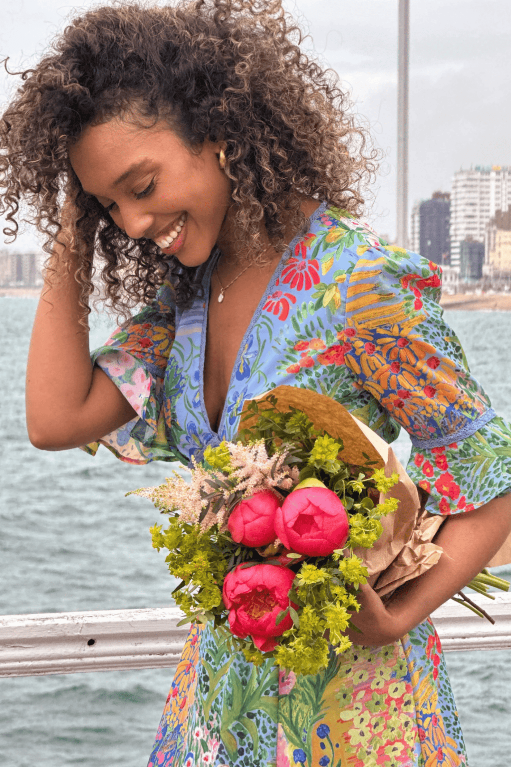 Hope & Ivy The Hazel Frill Sleeve, Open Back Maxi Dress - Dotique