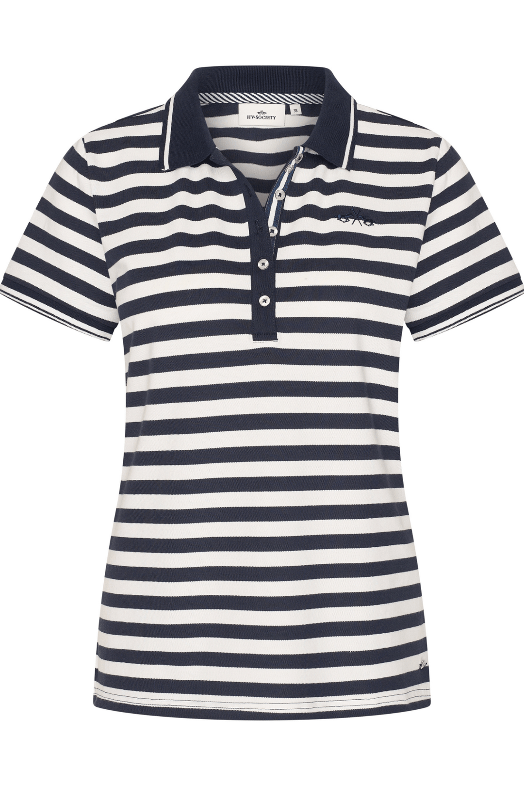 HV Society 0403103706 Poloshirt Striped HVSRavi Navy - Dotique