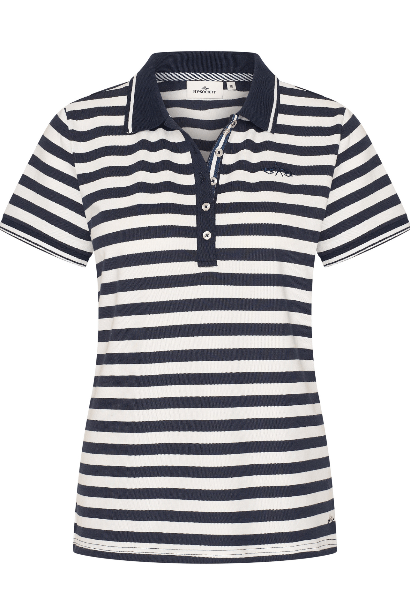 HV Society 0403103706 Poloshirt Striped HVSRavi Navy - Dotique