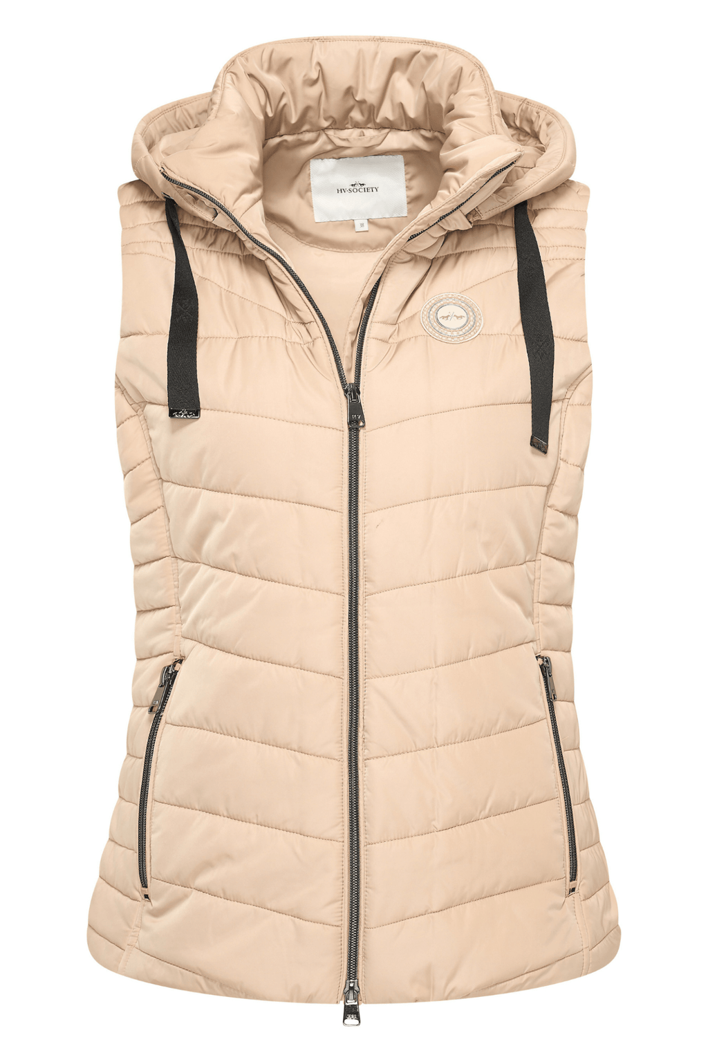 Neutral padded HV Society bodywarmer gilet with hood – Dotique

