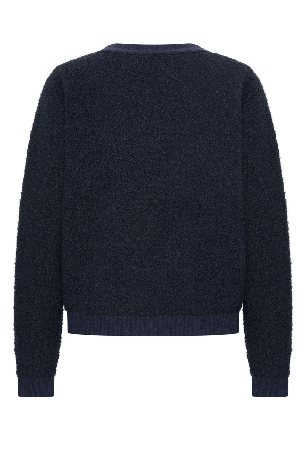 HV Society navy cardigan with gold buttons and pocket detail – Dotique