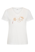 HV Society HVSCharlotte White Top with delicate floral chain print front view gallery 1 Shop HV Society at Dotique
