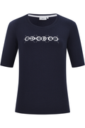 HV Society HVSChrista MS Navy Top with embellished logo design gallery position 1 shop HV Society at Dotique