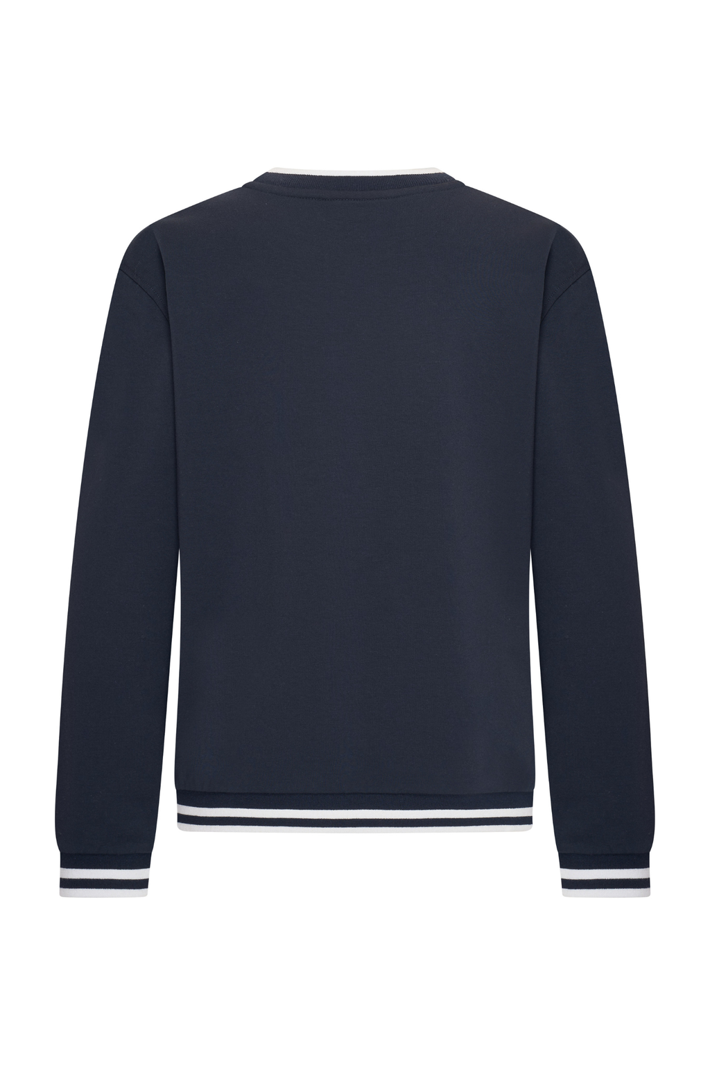 Back view of HV Society HVSGabrielle Navy Jumper made from soft cotton blend with stretch Shop HV Society at Dotique