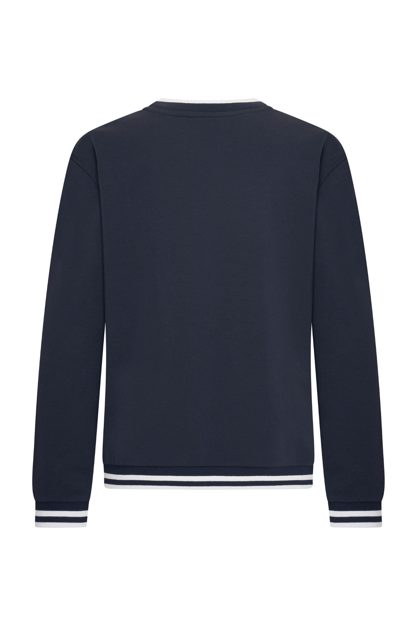 Back view of HV Society HVSGabrielle Navy Jumper made from soft cotton blend with stretch Shop HV Society at Dotique