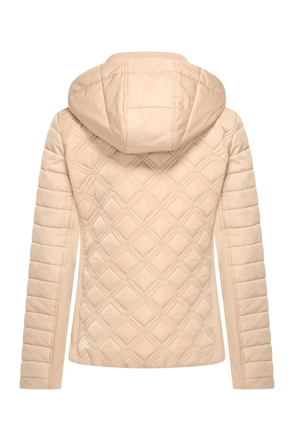 Champagne quilted HV Society jacket with detachable hood – Dotique

