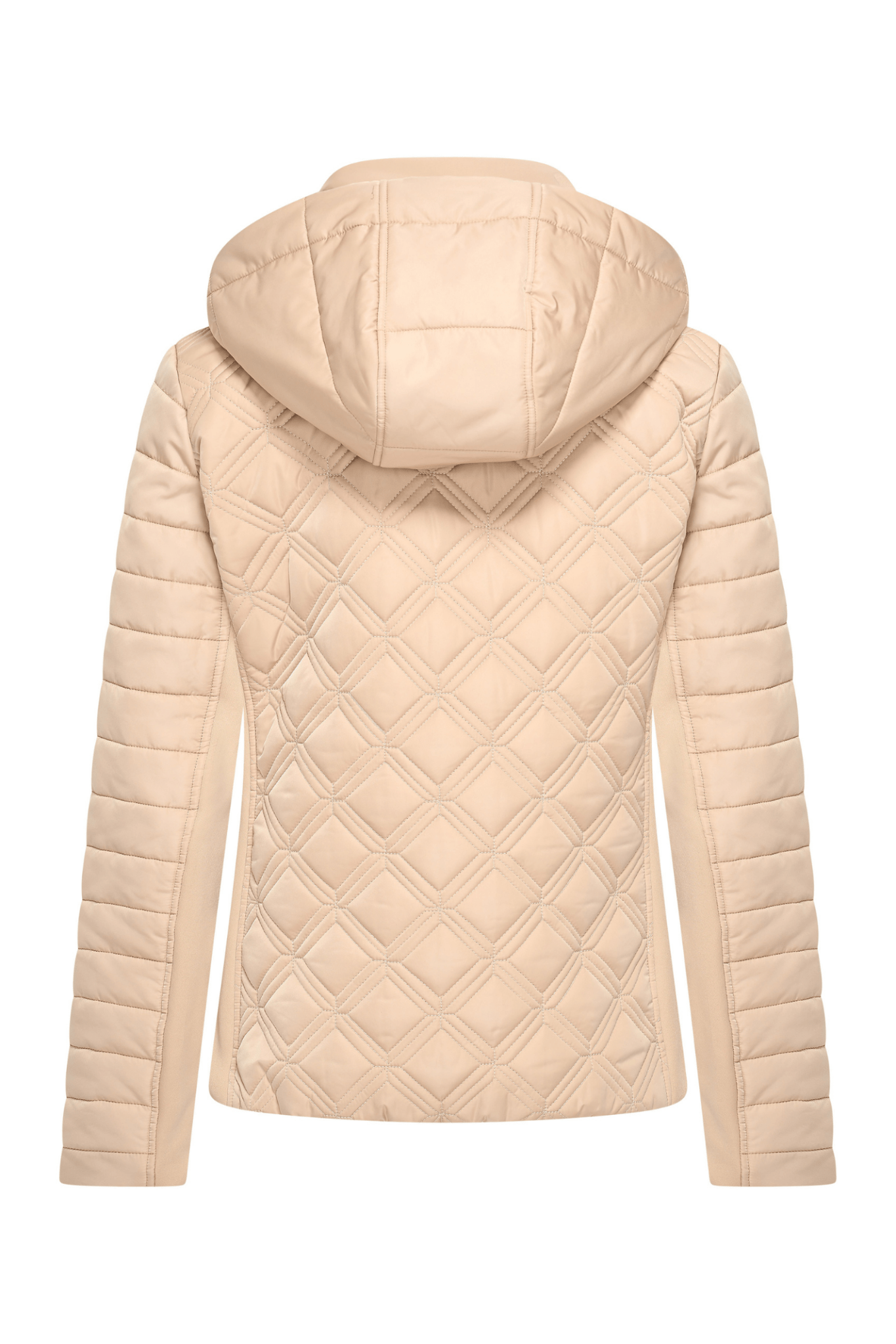 Champagne quilted HV Society jacket with detachable hood – Dotique

