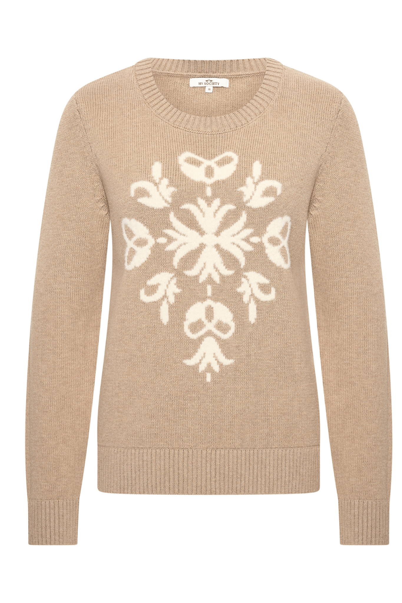 Neutral HV Society jumper with white snowflake design – Dotique

