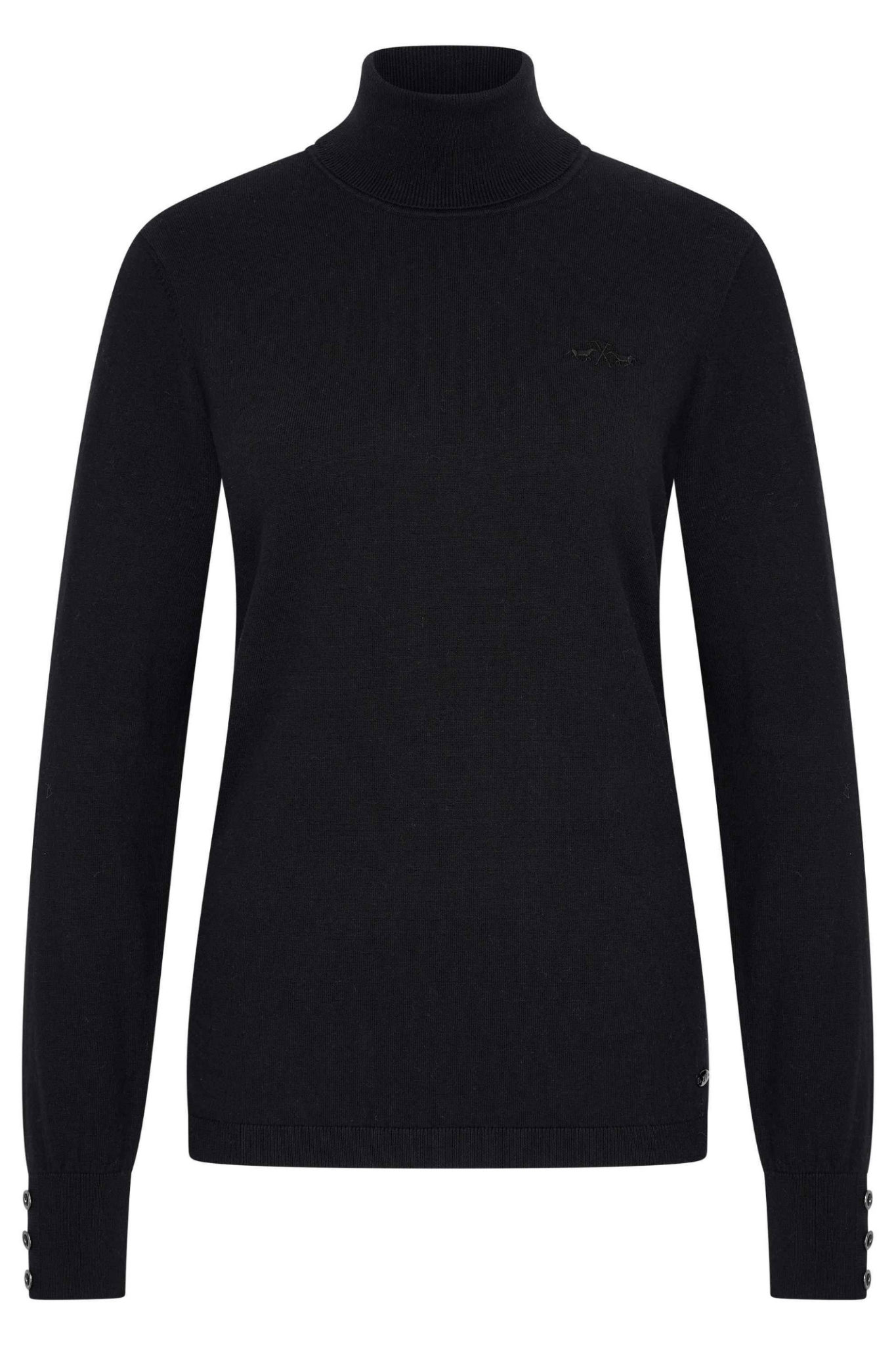 Black roll neck HV Society jumper with button cuffs – Dotique

