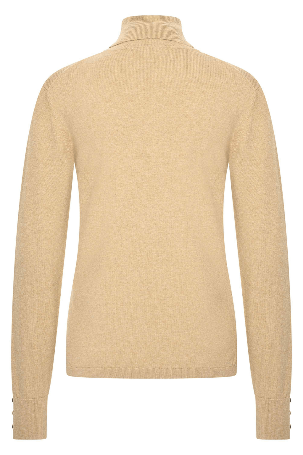 Sand roll neck HV Society jumper with button cuffs – Dotique

